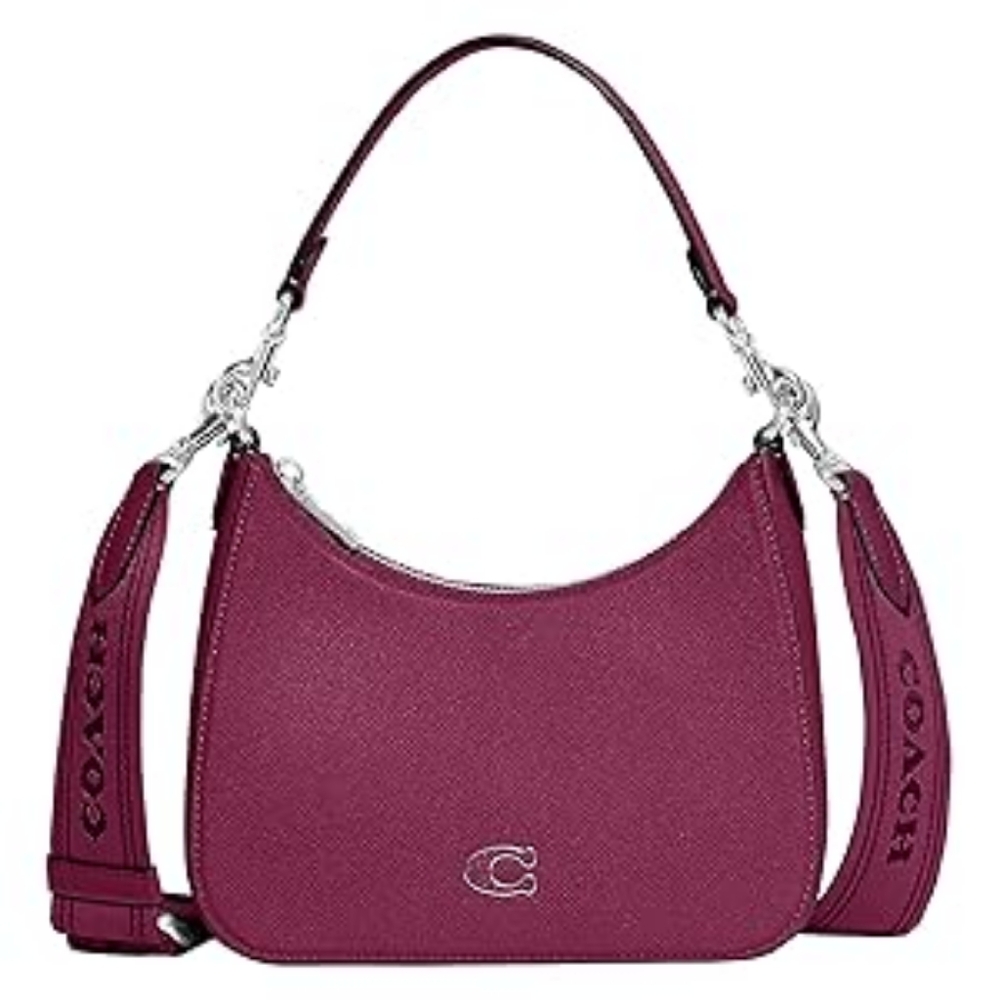 #80 NWT - COACH Hobo Crossbody in Crossgrain, Deep Plum